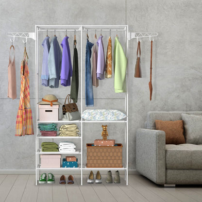 Metal Garment Rack Shoe and Clothing Organizer Shelves - Bills variety store