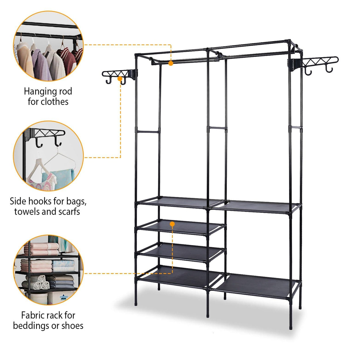 Metal Garment Rack Shoe and Clothing Organizer Shelves - Bills variety store