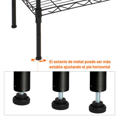 Changeable Assembly Floor Standing Carbon Steel Storage Rack Black - Bills variety store