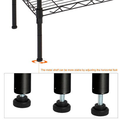 Changeable Assembly Floor Standing Carbon Steel Storage Rack Black - Bills variety store