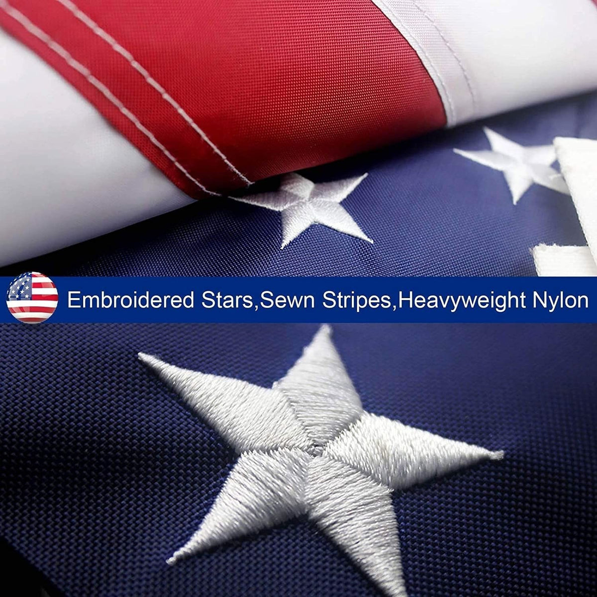 American Flag / Outdoor Heavy Duty Embroidered Stars USA Flag - Bills variety store