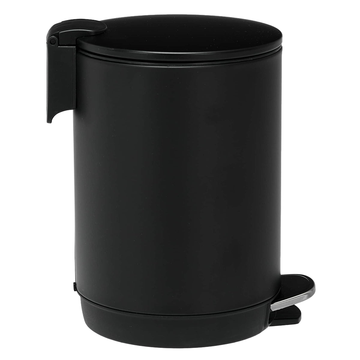 3L/0.8 Gallon Round Step Trash Can, Small Stainless Steel Bathroom Garbage Can with Foot Pedal and Removable Inner Bucket for Bathroom, Bedroom, Office, Black - Bills variety store