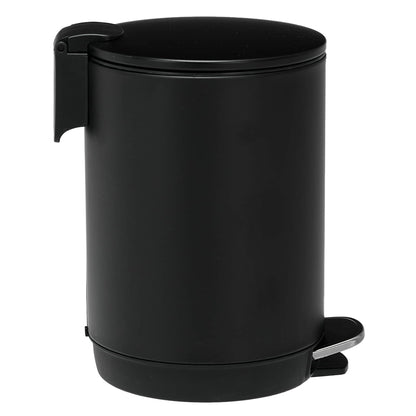 3L/0.8 Gallon Round Step Trash Can, Small Stainless Steel Bathroom Garbage Can with Foot Pedal and Removable Inner Bucket for Bathroom, Bedroom, Office, Black - Bills variety store