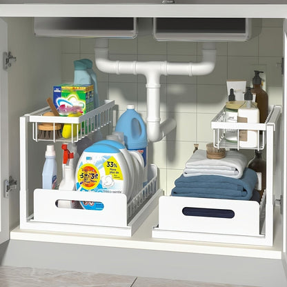 1 or 2 pc. kitchen rack for under sink organization, sliding pull-out cabinet organization rack - Bills variety store