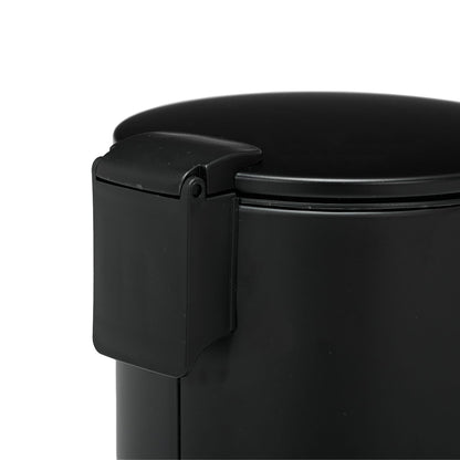 3L/0.8 Gallon Round Step Trash Can, Small Stainless Steel Bathroom Garbage Can with Foot Pedal and Removable Inner Bucket for Bathroom, Bedroom, Office, Black - Bills variety store